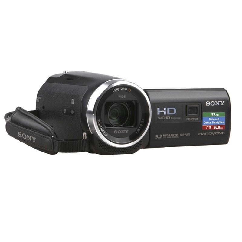 索尼（SONY）HDR-PJ675 摄像机 3英寸显示屏 920万像素 自动/手动对焦 30倍光学变焦 内置32G内存 160分钟续航时间 一年保修 黑色