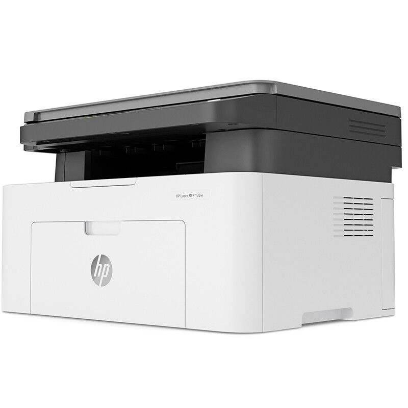 惠普（HP）Laser MFP 136w A4黑白激光多功能一体机 打印/复印/扫描 支持无线网络打印 20页/分钟 手动双面打印 适用耗材：W1110A 一年保修