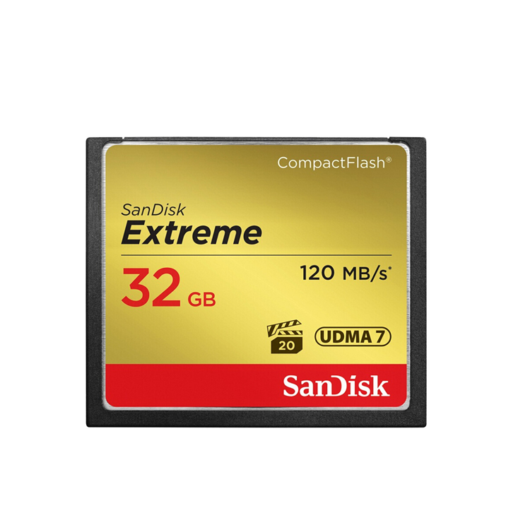 闪迪（SanDisk）至尊极速 CF卡 SDCFXSB-032G-Z46 32GB 读速120MB/s 写速85MB/s 至尊极速存储卡 UDMA7 金色